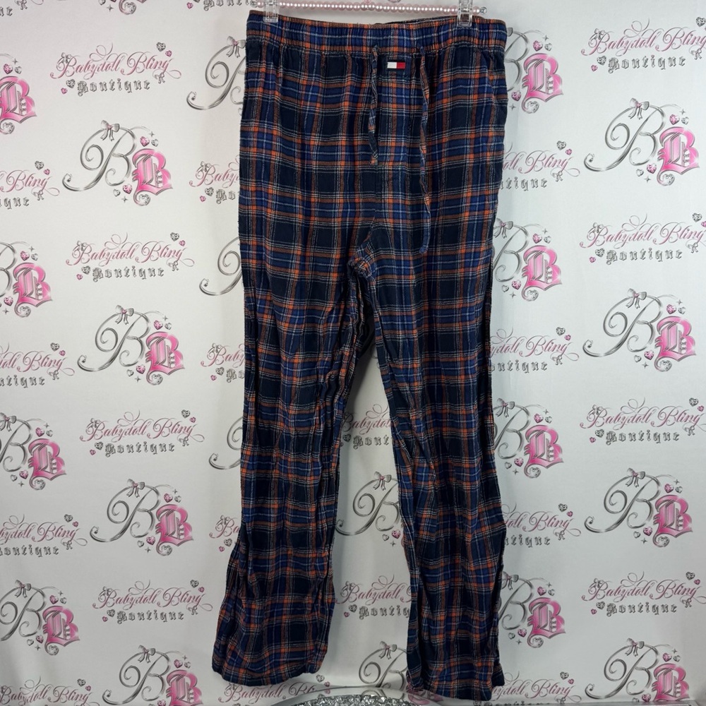 Tommy Hilfiger pants stripes plaid white Blue and Orange Plaid Bottoms lounge pj